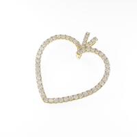 K18YG ハート ダイヤモンドペンダント