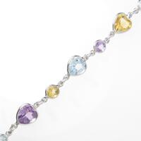 750WG ハート カラーストーンブレスレット