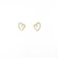 K18YG ハート ダイヤモンドピアス