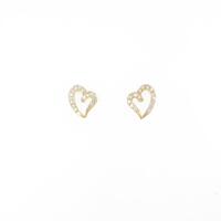 K18YG ハート ダイヤモンドピアス