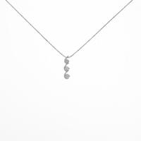 K18WG スリーストーン ダイヤモンドネックレス