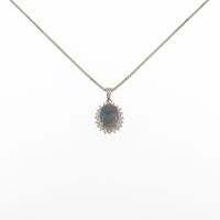 PT／K18WG ブラックオパールネックレス