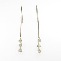 K18YG スリーストーン ダイヤモンドピアス