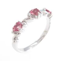 K18WG ハート トルマリンリング