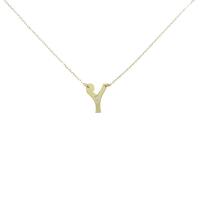 K18YG イニシャルY ダイヤモンドネックレス