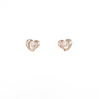 K18PG ハート ダイヤモンドピアス