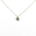 K18YG フラワー エメラルドネックレス