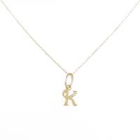 K18YG イニシャルK ダイヤモンドネックレス