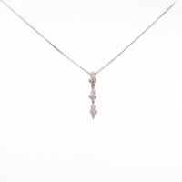 K18WG スリーストーン ダイヤモンドネックレス