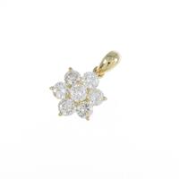 K18YG フラワー ダイヤモンドペンダント