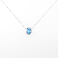 K18WG ブルートパーズネックレス