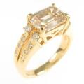 【リメイク】K18YG ダイヤモンドリング 2．556ct・LB・SI2・エメラルドカット