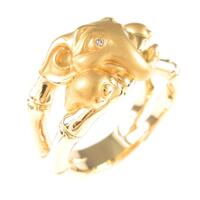 750YG エレファント ダイヤモンドリング