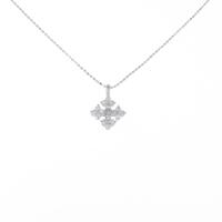 K18WG クロス ダイヤモンドネックレス