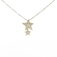 K18YG スター パヴェ ダイヤモンドネックレス
