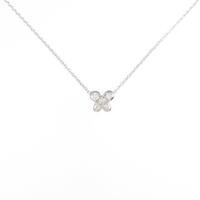 K18WG バタフライ ダイヤモンドネックレス