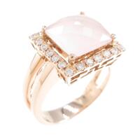 K18PG ローズクオーツリング