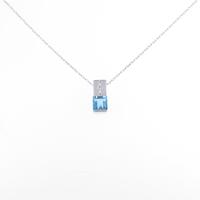 K18WG ブルートパーズネックレス