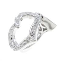 K18WG ハート ダイヤモンドリング