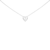 K18WG ハート ダイヤモンドネックレス