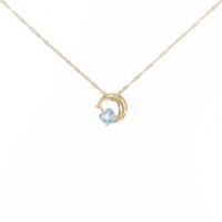 K18YG ハート×ムーン ブルートパーズネックレス