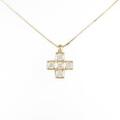 【新品】K18YG クロス ダイヤモンドネックレス 0．502ct・G・VS1?SI1・VG?GOOD