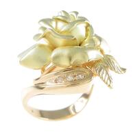 K18YG ローズ ダイヤモンドリング