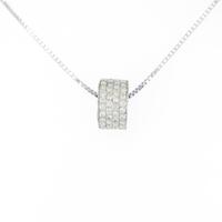 K18WG パヴェ ダイヤモンドネックレス