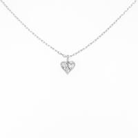 K10WG ハート ダイヤモンドネックレス