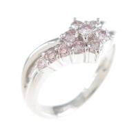 PT フラワー ピンクダイヤモンドリング