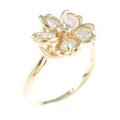 K18YG フラワー ダイヤモンドリング