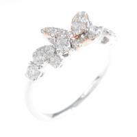 K18WG／K18PG バタフライ ダイヤモンドリング