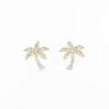 【新品】K18YG パームツリー ダイヤモンドピアス