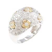 750WG／750YG パヴェ フラワー ダイヤモンドリング