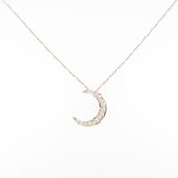 【リメイク】K18YG ムーン ダイヤモンドネックレス