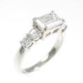 【リメイク】プラチナダイヤモンドリング 1．009ct・G・VS2・エメラルドカット
