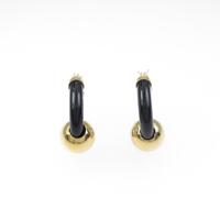 【新品】K18YG オニキスピアス