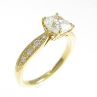 【リメイク】K18YG ダイヤモンドリング 1．023ct・J・IF・クッションカット