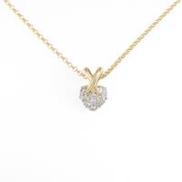 K18YG／PT パヴェ ハート ダイヤモンドネックレス