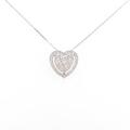K18WG ハート ダイヤモンドネックレス