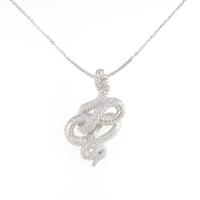 K18WG／750WG スネーク ダイヤモンドネックレス