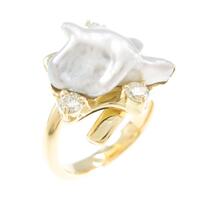 K18YG シロチョウパールリング