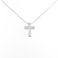 4゜C クロス ダイヤモンドネックレス