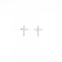 【新品】K18YG クロス ダイヤモンドピアス