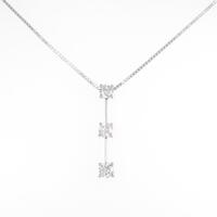 K18WG スリーストーン ダイヤモンドネックレス