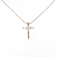 K18PG クロス ダイヤモンドネックレス