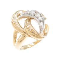 K18YG／PT ダイヤモンドリング