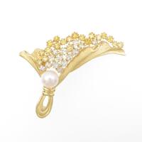 K18YG アコヤパールブローチ