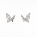 K18WG バタフライ ダイヤモンドピアス