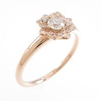 K18PG ダイヤモンドリング 0．161ct E VS1 EXT H＆C